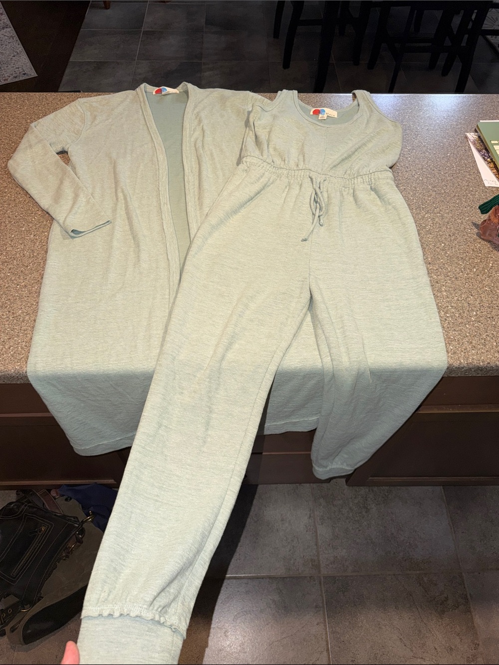 Free People Beach Bicoastal jumpsuit and long cardigan duster set